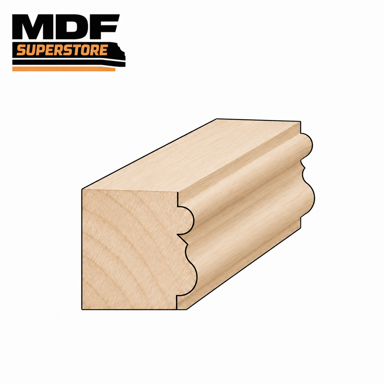 003 Reeded Ogee dado Rail Moulding 41mm x 20mm